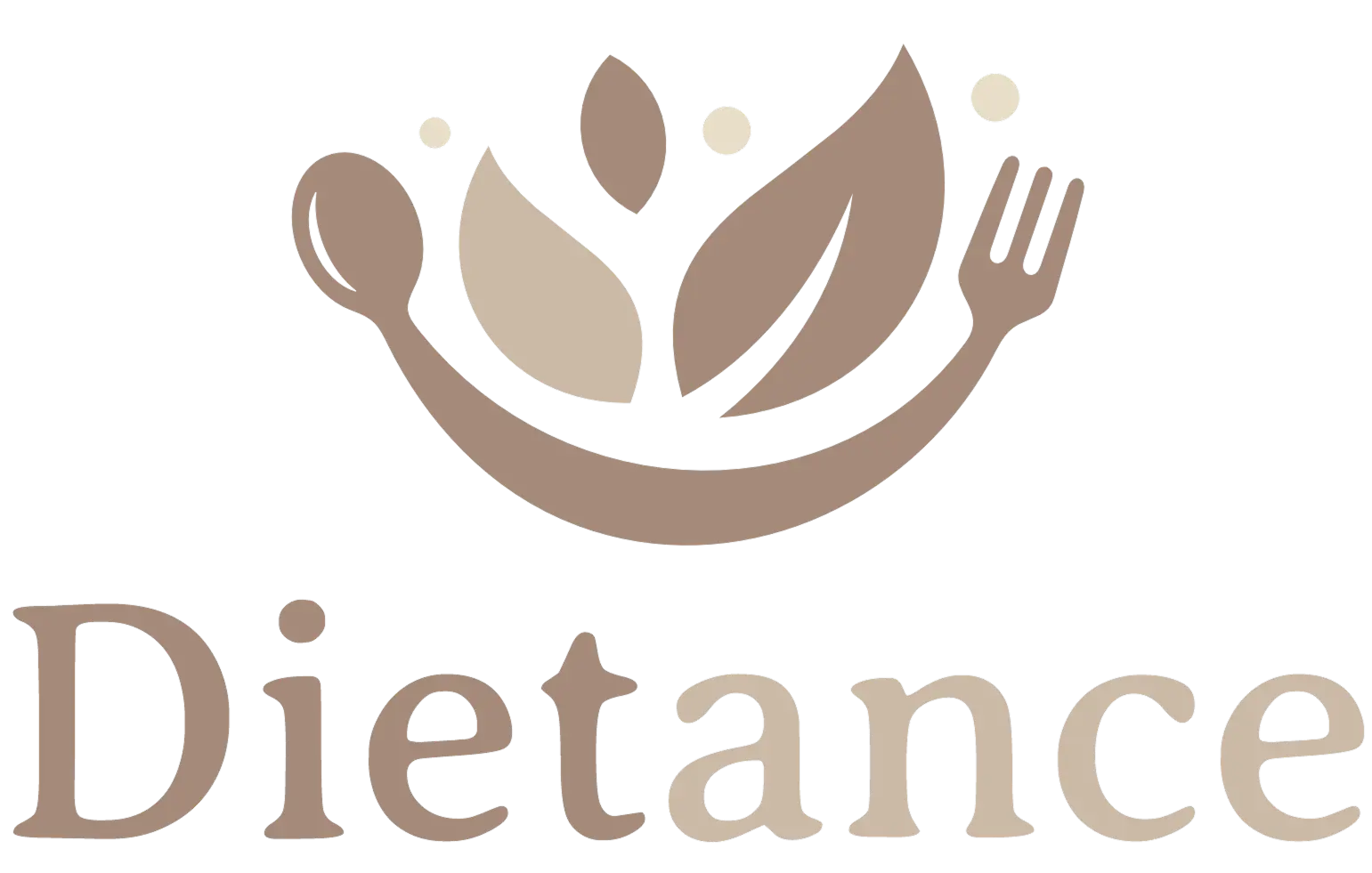 DIETANCE logo with a tagline, 'Not just Dieting. living in Balance.'