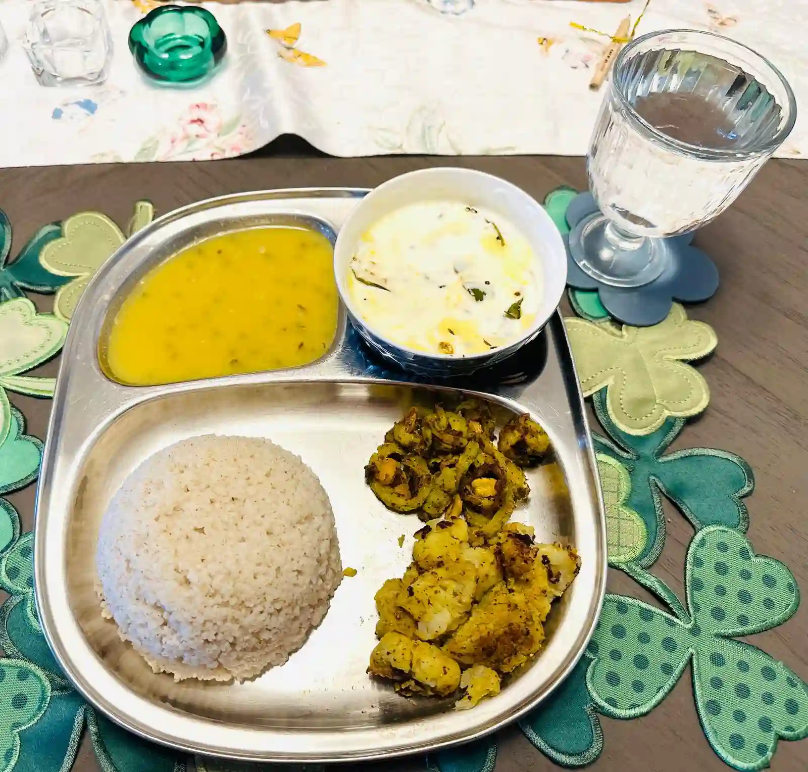Healthy meal with assorted vegetables.
